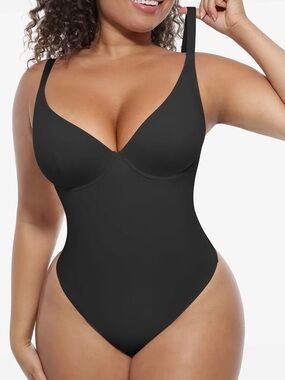Sleek Black Shaping Bodysuit with Underwire Support